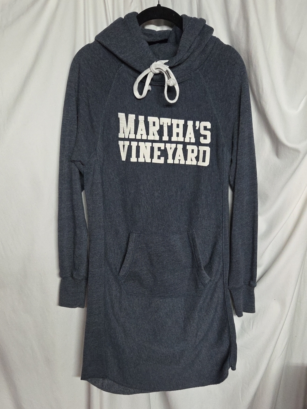 Martha's Vineyard Women's M Hooded Pullover Dress with Pocket - Charcoal